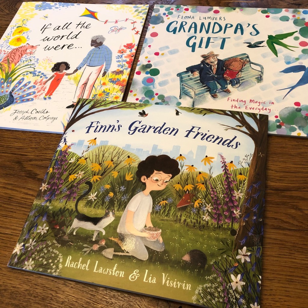 Finn's Garden Friends by Rachel Lawston and Lia Visirin, Grandpa's Gift by Fiona Lumbers