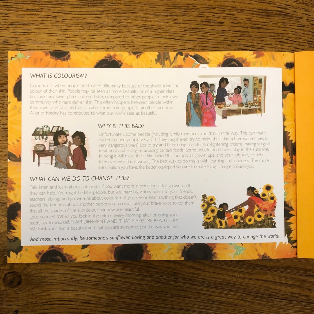 Sunflower Sisters by Monika Singh Gangotra & Michaela Dias-Hayes Owlet Press Picture Book on Colourism